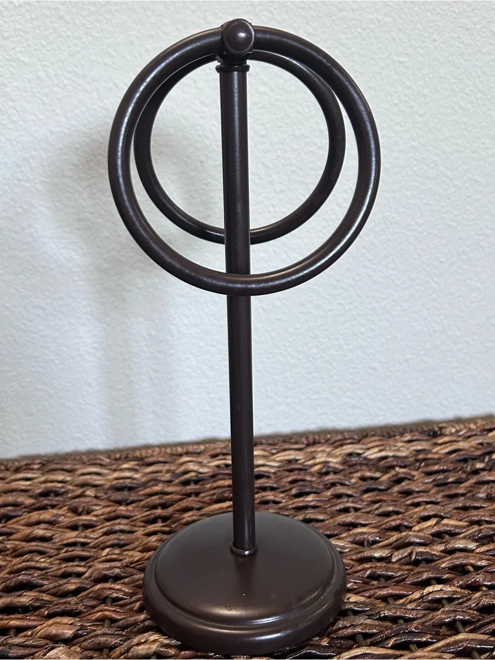Metal Adjustable Brown Vertical Hand Towel Stand Bathroom Accessory